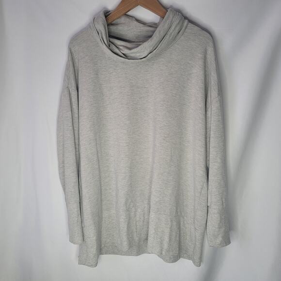 Garnet Hill- Cowl Neck Knit Tunic- Gray in color- size Medium - Picture 2 of 8